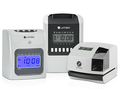 Economical Electronic Time Clocks and Document Stamps - Lathem